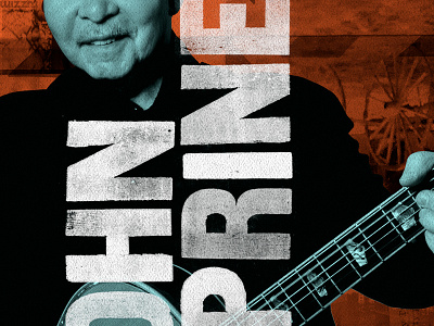 John Prine Poster gig guitar lettering music poster prine texture type woodtype