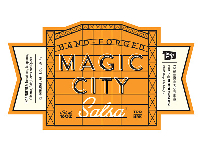 Magic City Salsa Label alabama birmingham jar label magic city packaging product salsa steel