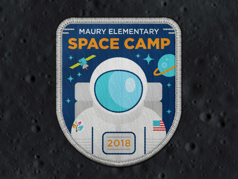 Space Camp Patch starman spaceman planet satellite astronaut patch camp space