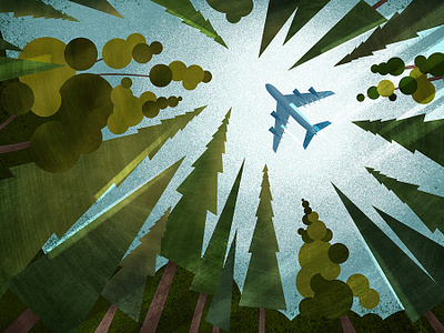 Oceanic 6? airplane forest illustration plane sky texture trees