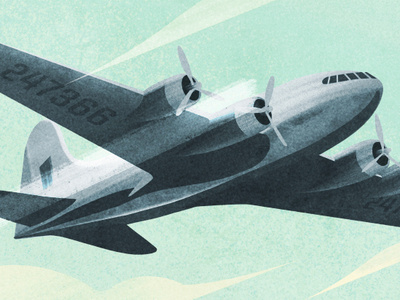 Stratoliner sky flying texture procreate illustration airplane war bomber boeing plane