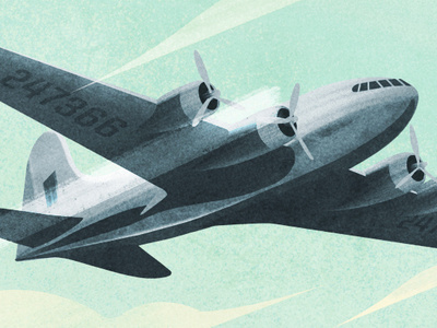 Stratoliner airplane boeing bomber flying illustration plane procreate sky texture war