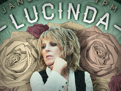 Lucinda collage gigposter haymaker lucinda poster rose roses texture