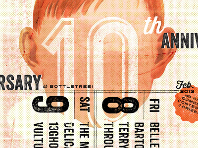 Skybucket 10th Anniversary Poster 10 collage face opie texture type typography