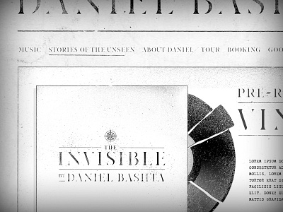 Bashta Sneak Peek invisible lp minimal texture typography vinyl web website white