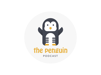 The Penguin Podcast art design flat illustration logo logo design vector