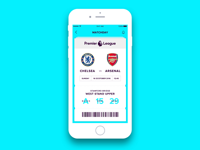 Premier League UI Concepts - Ticket ui uiconcept visualdesign