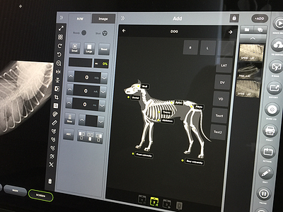 X-Ray Veterinary App interface old school veterinary x ray