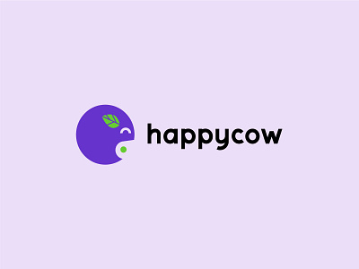 Happycow berlin branding cow design green happy illustration illustrator logo purple vector veg vegan