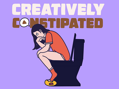 Creatively Constipated cartoon character design characterdesign creative digital digital art frustrated illustration purple toilet