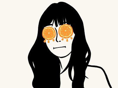 Self Portrait fruit girl illustration orange portrait self portrait