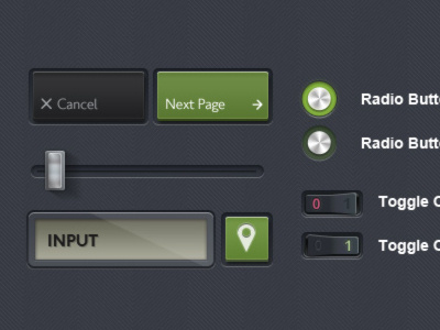 Realistic button styles button interface toggle