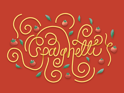 Don't be upsetti, have some spaghetti 🍝 carbs color colours design food food illustration foodie hand drawn hand lettering handlettering illustration pasta spaghetti tomato typography typography art