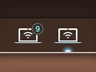 Open on Mac Icon app badge browser count glow icon mac wi fi