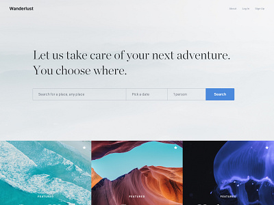 Wanderlust corporate branding design typography ui ui ux design ux webdesign website