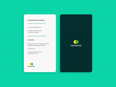 Business cards for connecta branding business business card business cards cards connect corporate identity green id minimal salutation cards stationery