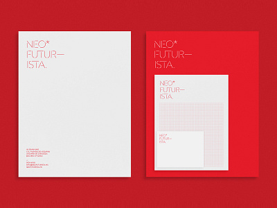 Neo*futurista branding corporate identity futurist id letter minimal modernism red stationery