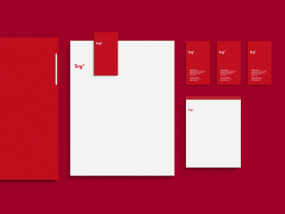 Srg branding card cards clean functionalism futurist identity logo minimal minimalist red