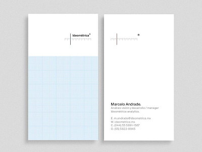 Ideométrica business cards analysis analytics clean function gauge grid idea measurer metrics minimal simple think