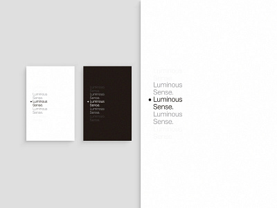 Luminous Sense. basic black cards clean functionalist futurist identity light minimal modernist monochromatic white