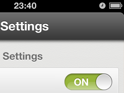 Settings ON. app green ios iphone on picc settings switchers