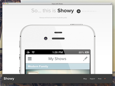 Showy hits App Store app iphone iphone app minimal showy showy app web