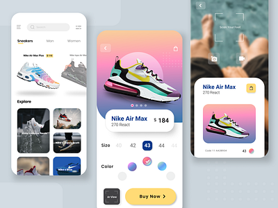 Sneaker Store App apps clean ui figma mobile mobile app mobile ui nike nike air nike air max nike shoes shoes sneakers uidesign uidesigns