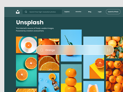 Redesign Unsplash clean ui design image minimalist mobile ui orange simple ui ui ux ui design uidesign unsplash