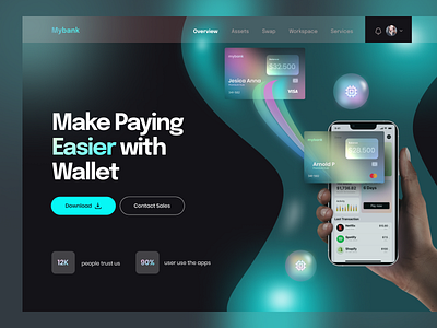 Finance Web - Water Theme bank clean clean ui darkmode design finance graphic design minimalist mobile ui pay simple ui ui ux ui design uidesign ux wallet water web website