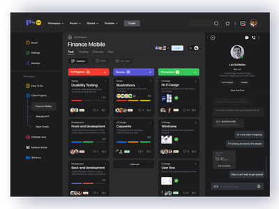 My Task - Project Management Dashboard app collaboaration dashboard data drive files freelancer kanban manager pannel planer product design project managment projects team manager