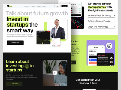 Stock - Investment Landing Page finance funding invest investing investment investor landing page market platfrom saas stock stock market website