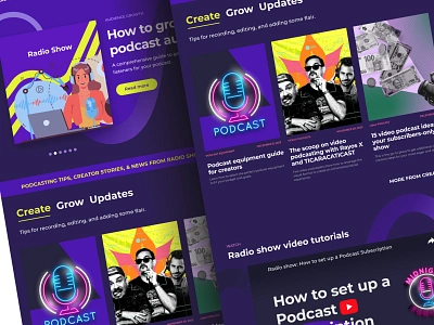 RADIO SHOW - WEB CREATE PODCAST audio audio book clean ui conversation interview landing page live music podcast podcasts radio sound talk talkshow ui ux ui design uidesign web design web podcast website