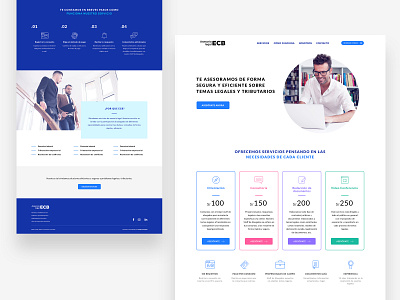 ECB Abogados web site flat icon mobile typography ui visual web