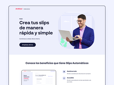 Slip Automático - landing page design mobile ui ux visual web