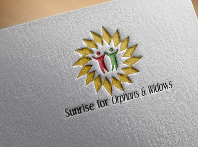 Sunrise for Orphans & Widows character logo logo design