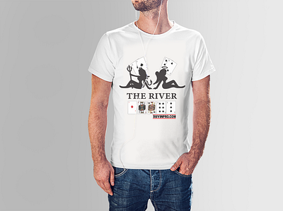 THE RIVER poker t shirt t shirt design t shirt mockup vector