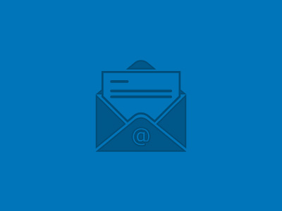 E-Card blue envelope flat icon letter