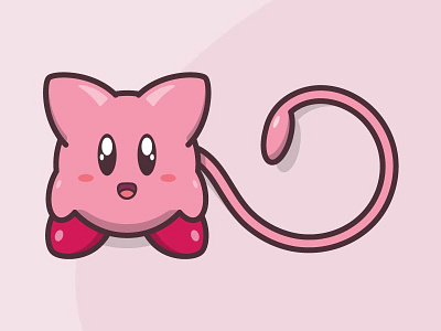 Mew Kirby illustration kirby pink pokemon