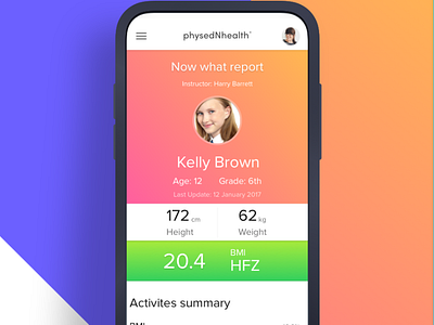 Physed N Health design health mobile ui