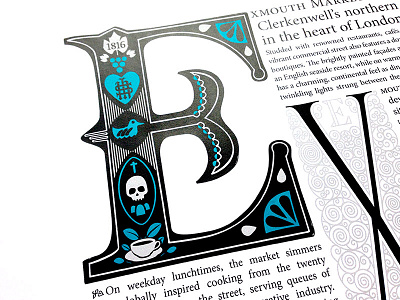 Exmouth Market ‘E’ illustration lettering typography writing