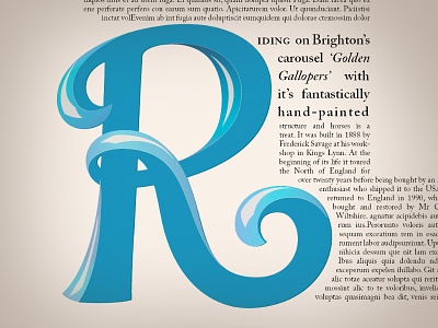 Carousel inspired R 3d lettering type typography