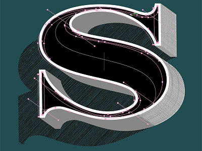 Fat S – Inner Extrude 3d fatface graphic design illustration lettering typography