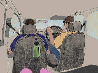 Backseat illustration procreate