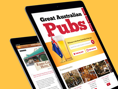 Great Australian Pubs App app design ipad ui ux