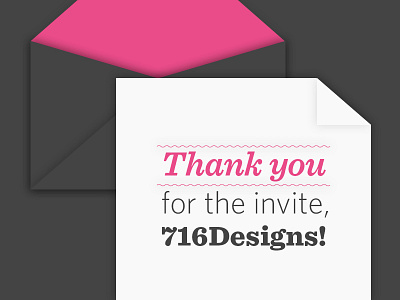 Thanks, 716Designs! dribbble first invite new thanks