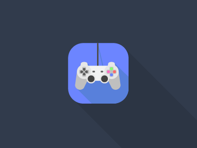 PS1 Controller - Long shadow - Minimal clean controller drop icon ios long minimal ps1 shadow simple
