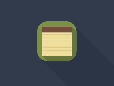 Notes Icon - iOS long shadow