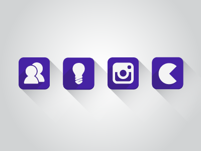 #4 - Icons for animation 2d animation clean icons long purple shadow