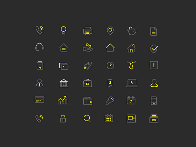 Icons Set Raiffeisenbank dark icon outline set vector