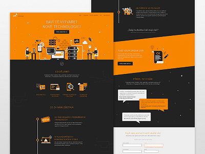pwc microsite flat illustration it microsite onepage orange technology webdesign website